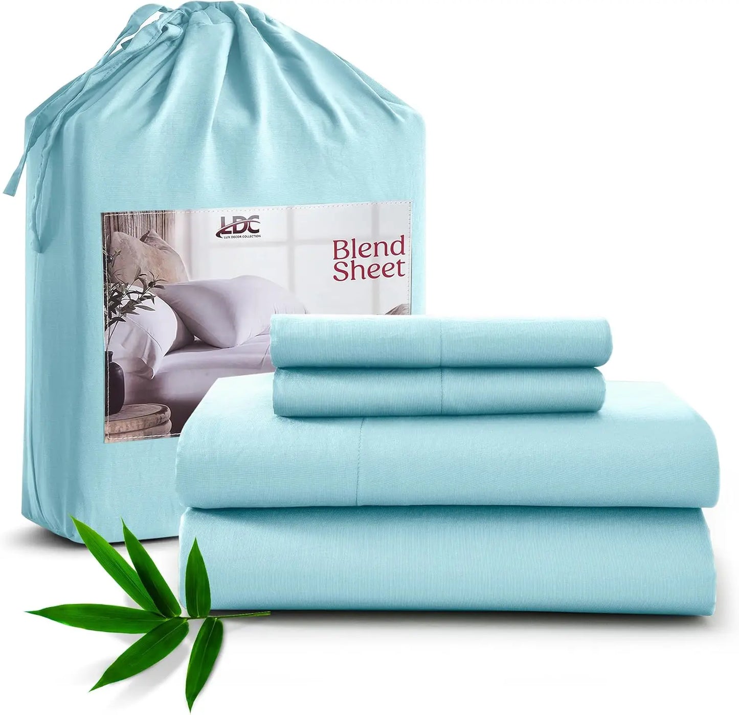 Lux Decor Bedsheet Set - Rayon Derived from Bamboo - Breathable & Soft, Hotel Luxury, Silky Bedding