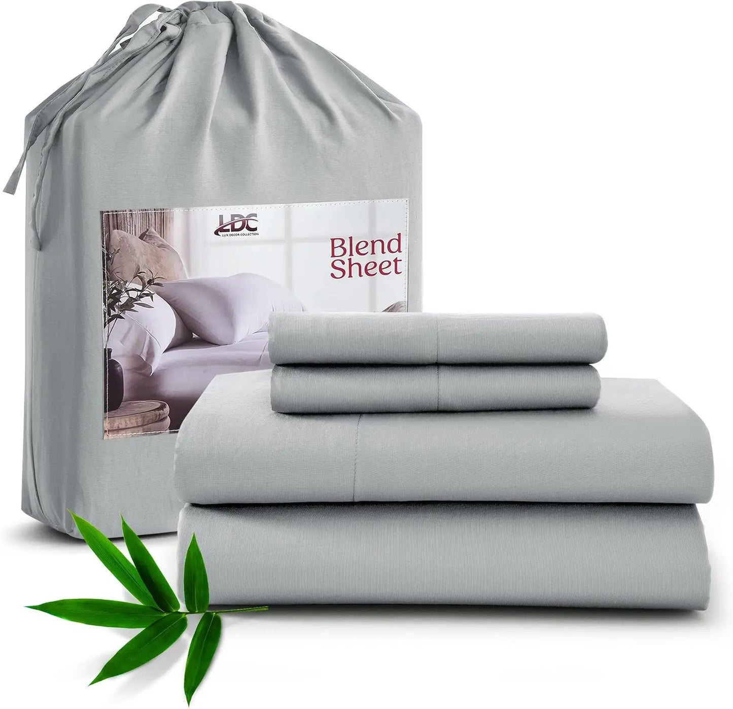 Lux Decor Bedsheet Set - Rayon Derived from Bamboo - Breathable & Soft, Hotel Luxury, Silky Bedding