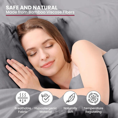 Lux Decor Bedsheet Set - Rayon Derived from Bamboo - Breathable & Soft, Hotel Luxury, Silky Bedding