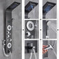 Luxury Bathroom Shower Faucet - LED Rainfall Shower Panel System - Massage Spa, Temperature w/Screen