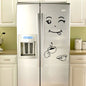 Funny Eating Drinking Smile Face Wall Stickers DIY Vinyl Art Decal Refrigerator Sticker (Need Contact Paper)