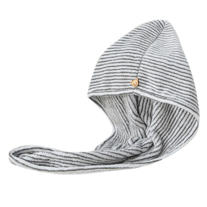 Bamboo/Charcoal Micro Fiber Hair Towel Wrap - Quick Dry Turban with Button - Absorbent & Anti-Frizz