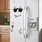 Funny Eating Drinking Smile Face Wall Stickers DIY Vinyl Art Decal Refrigerator Sticker (Need Contact Paper)