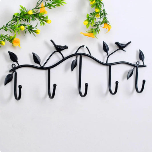 Multi-Functional Metal Bird Rack Coat, Keys or Hat, Mounted Hook