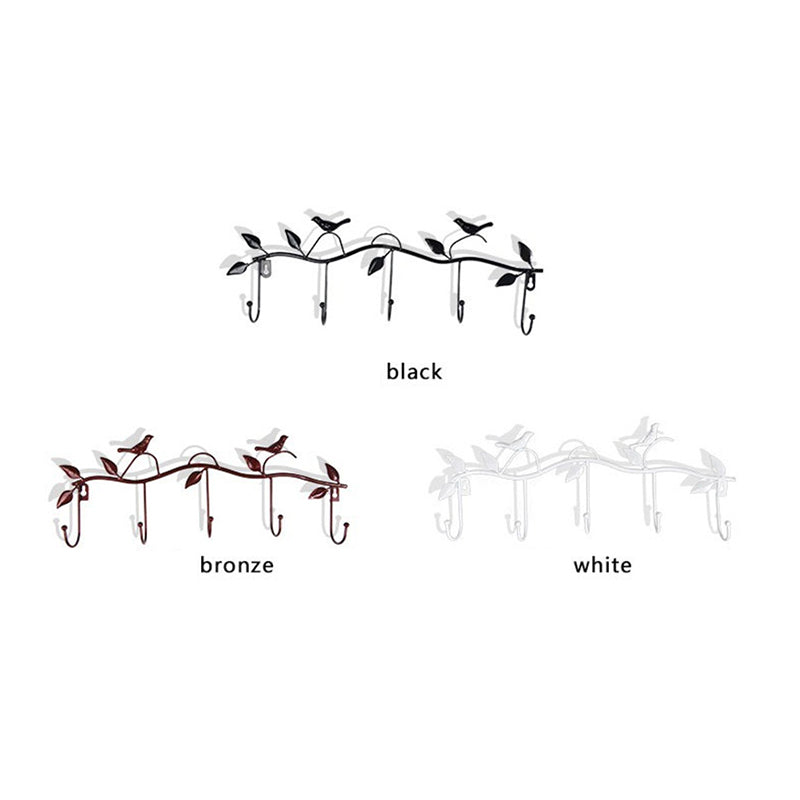 Multi-Functional Metal Bird Rack Coat, Keys or Hat, Mounted Hook