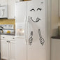 Funny Eating Drinking Smile Face Wall Stickers DIY Vinyl Art Decal Refrigerator Sticker (Need Contact Paper)