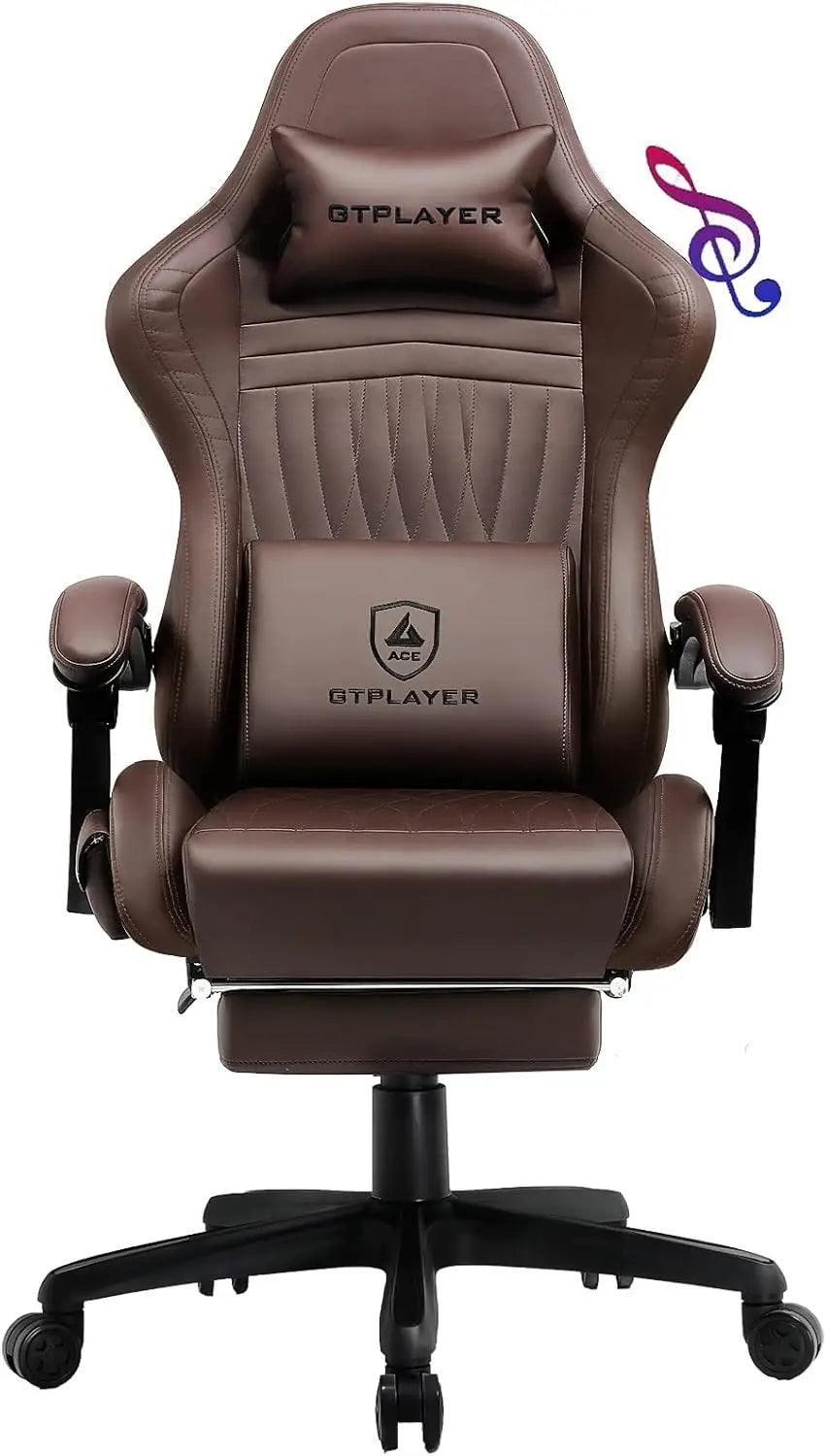 Gaming Chair - Computer Chair with Footrest and Bluetooth Speakers - High Back Ergonomic Chair