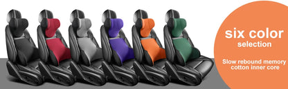 Memory Cotton Neck & Car Seat Pillow Support - Auto Lumbar Cushion - Comfortable and Breathable Car Headrest & Lumbar Support