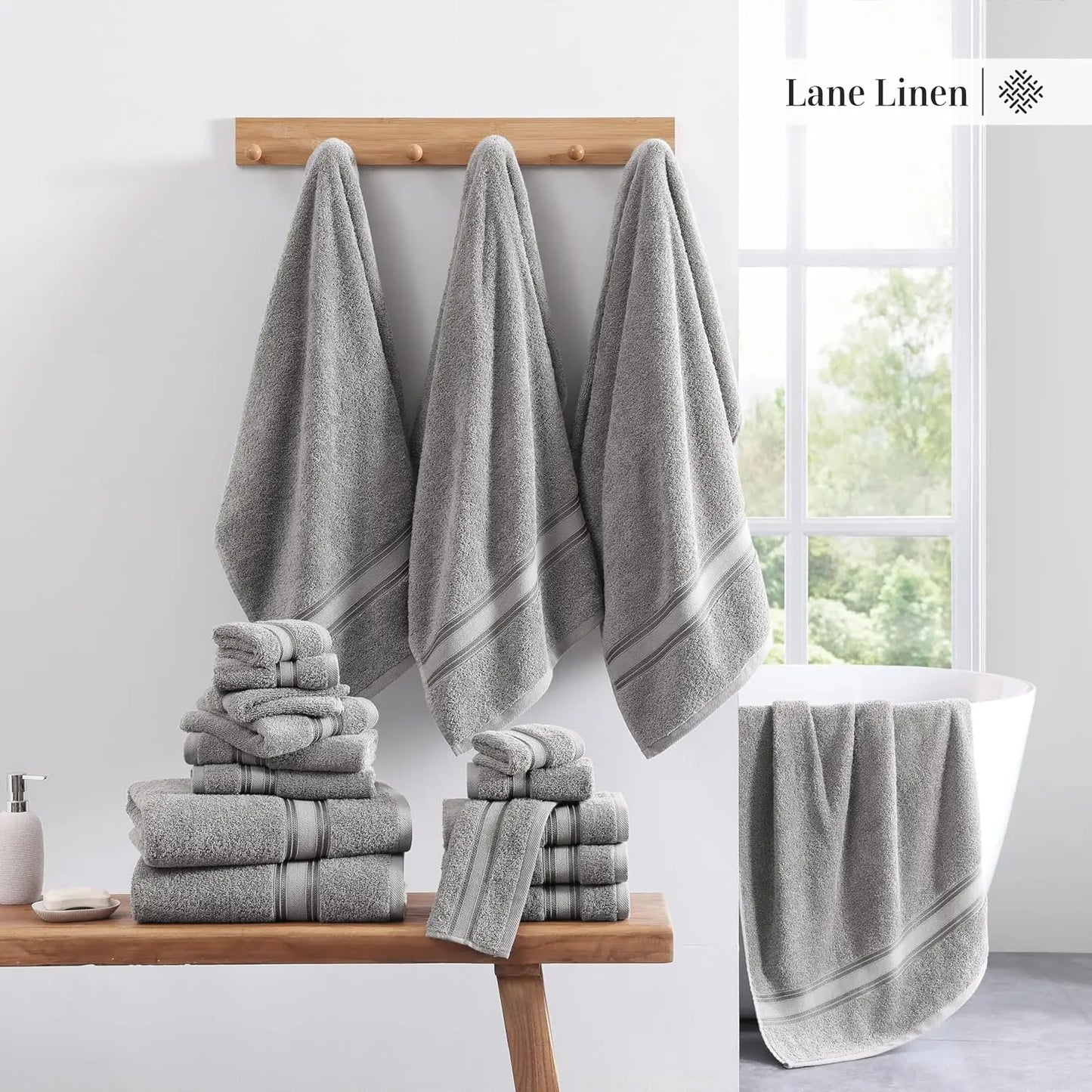 100% Cotton Soft 18 Piece Bath Towel Set - Quick Dry - Highly Absorbent Shower Towels