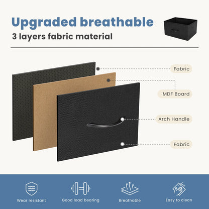 Dresser For Bedroom - 7 Drawers With Fabric Over Wood - Organizer