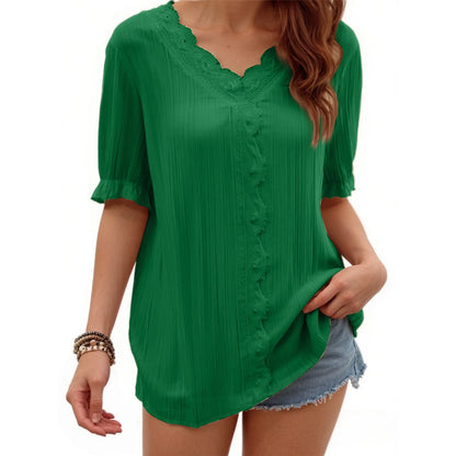 Ladies Summer Hollow Short-Sleeved Tops -Tops For Women, Summer Clothes