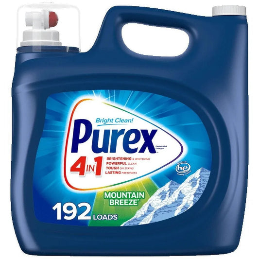 Purex Laundry Detergent - Mountain Breeze 250oz 192 Loads - Heavy Duty Stain Removal - All Purpose Clean
