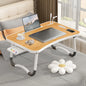 Portable Laptop Desk with USB Light, Small Fan, Cup Holder, Tablet Slot, and Lifting Handle - Foldable Laptop Table