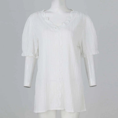 Ladies Summer Hollow Short-Sleeved Tops -Tops For Women, Summer Clothes