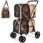 Double Pet Stroller with 2 Detachable Carrier Bags - Safety Belt - 4 Lockable Wheels - Cat & Small Dogs Stroller - Travel Carrier - Strolling Cart