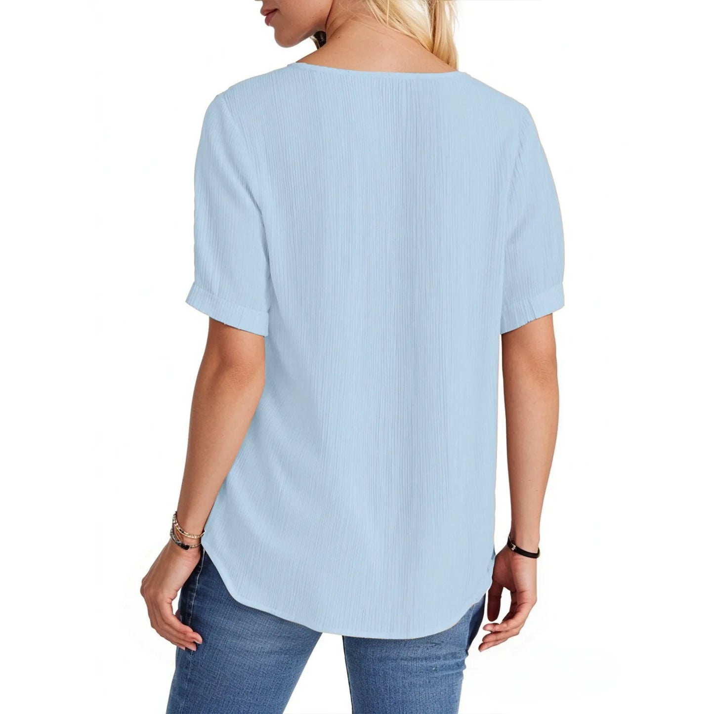 Ladies Summer Hollow Short-Sleeved Tops -Tops For Women, Summer Clothes
