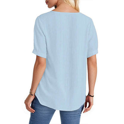 Ladies Summer Hollow Short-Sleeved Tops -Tops For Women, Summer Clothes