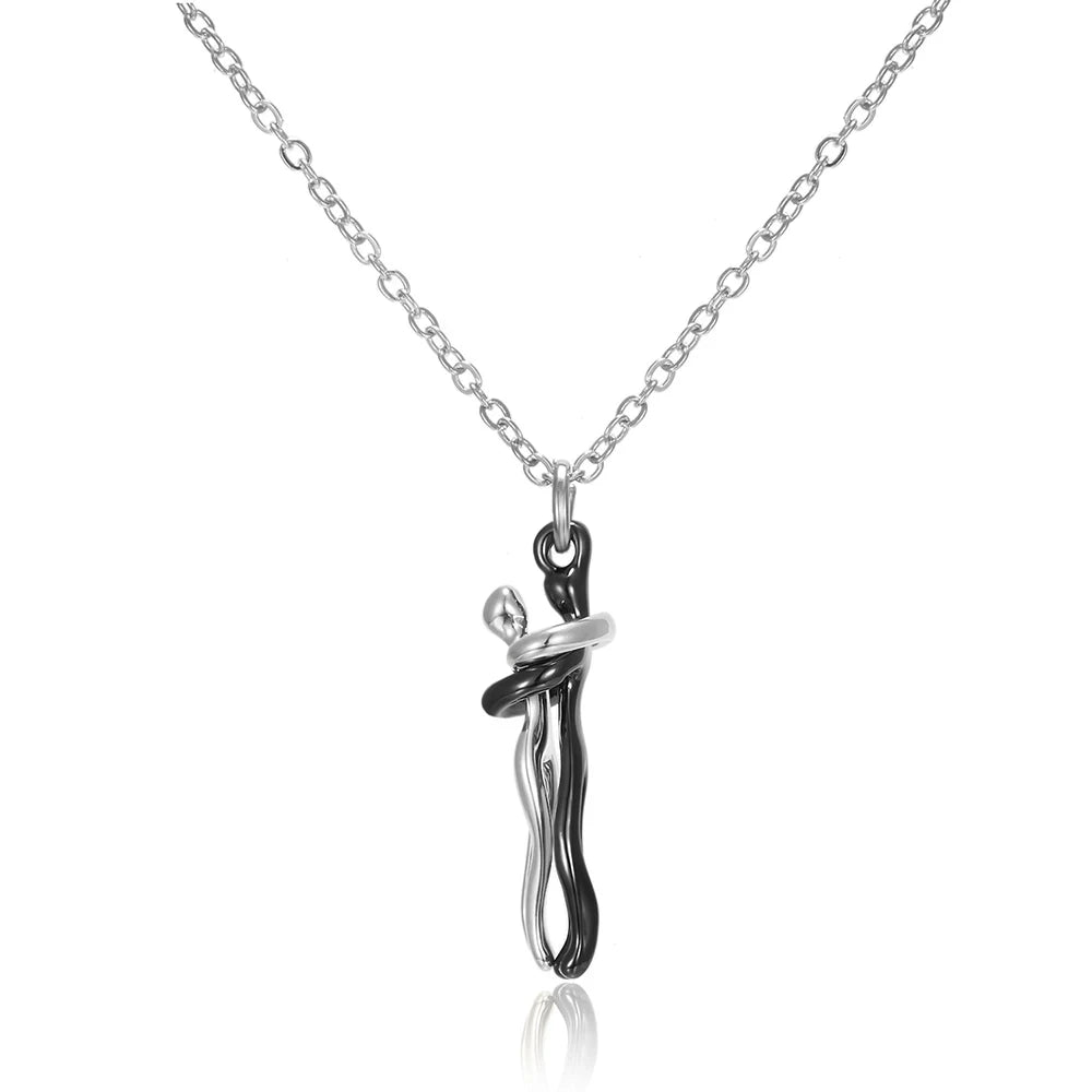 Hugging Necklace Jewelry - Choker Hug Pendant & Chain - Unisex - Couples