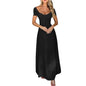 2025 Ladies Maxi Dress - Solid Colors - Chest Wrap - Bowknot Lace-up 2025