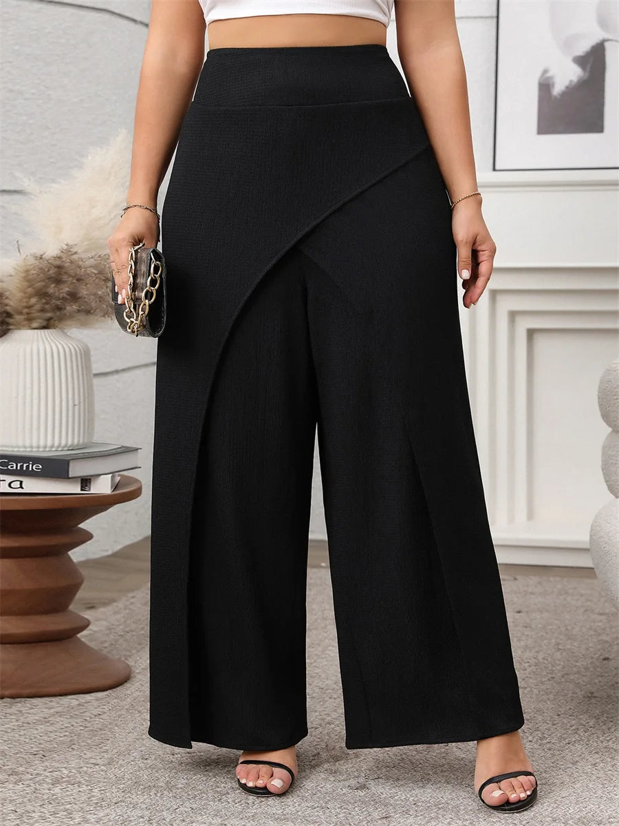 Women's High Waisted Palazzo Pants - Elegant Wide Leg Trousers