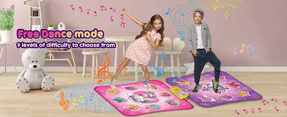 Unicorn Dance Mat x2 For Girls - A 9-Level Dancing Game - Indoor Or Outdoor Music Play Mat