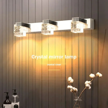 LED Wall Lights Crystal Sconce For Bathroom, Touch On/Off Light