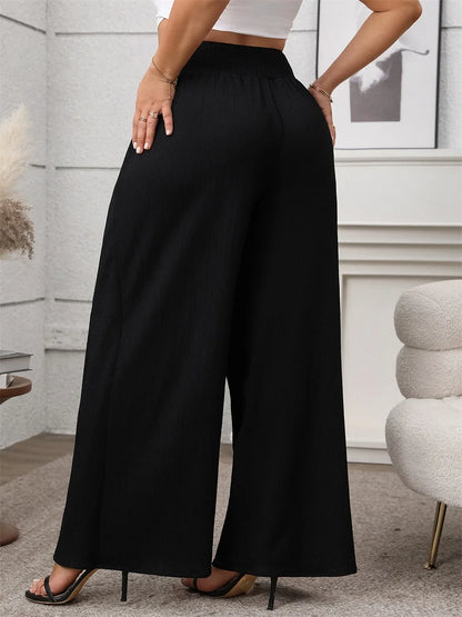 Women's High Waisted Palazzo Pants - Elegant Wide Leg Trousers