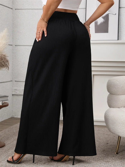 Women's High Waisted Palazzo Pants - Elegant Wide Leg Trousers