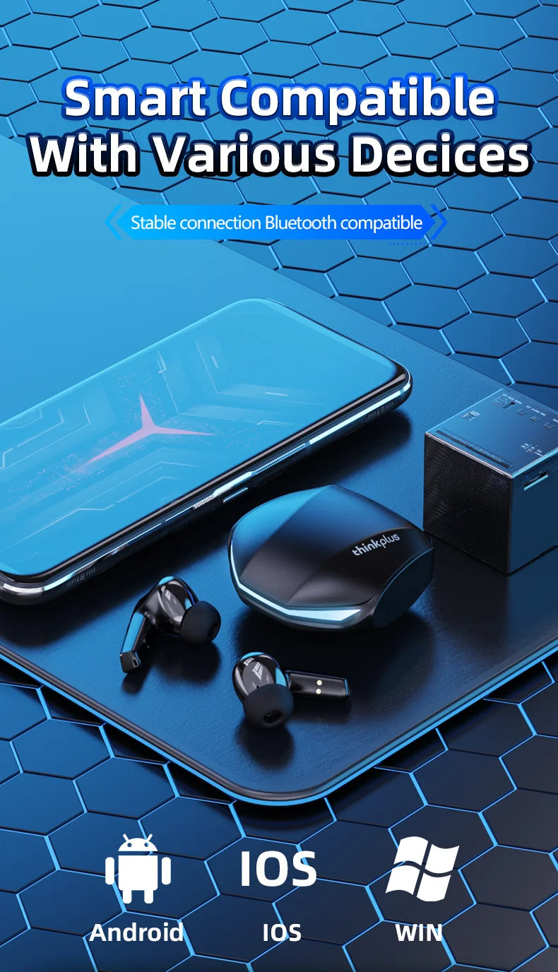 New Lenovo GM2 Pro Bluetooth 5.3 Earphones - Wireless In-Ear - Low Latency, Dual Mode