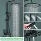 Rozin Black Smart Digital Display Shower Faucet Set - Piano Style Rainfall Bathroom System - Grey Digital Mixer Tap & Bidet Shower