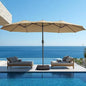 15ft Large Patio Umbrella with Base Included - Outdoor Double-Sided Umbrella with Crank Handle - Powerful UV Protective, for Poo