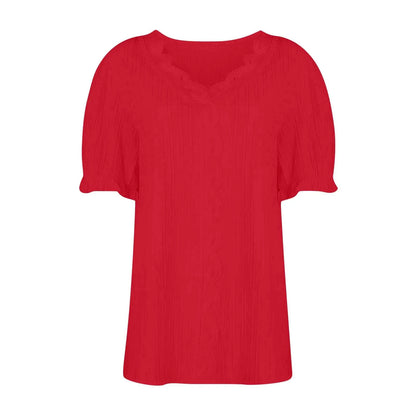 Ladies Summer Hollow Short-Sleeved Tops -Tops For Women, Summer Clothes