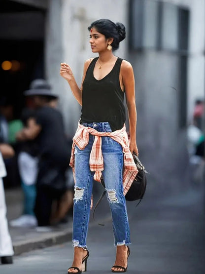 2025 New Women's Retro Jeans - Five Pocket Design