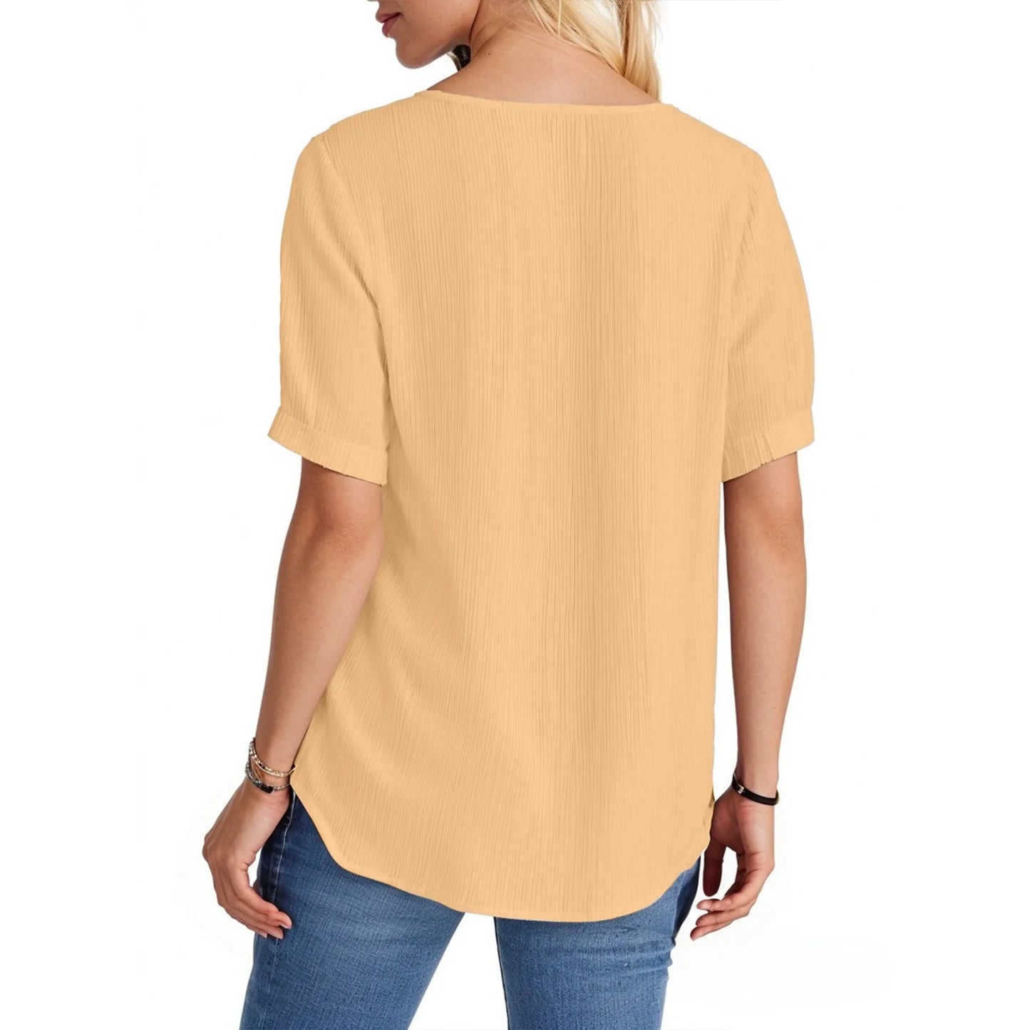 Ladies Summer Hollow Short-Sleeved Tops -Tops For Women, Summer Clothes