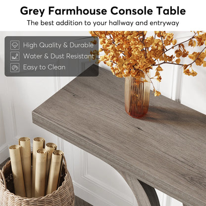 Tribesigns Farmhouse Console Table - 55 Inch Wood Sofa Table - Entryway Table - Industrial Rustic Narrow Hallway Tables