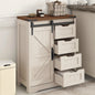 Farmhouse Floor Storage - Rustic Grey Cabinet with Drawer for Bathroom, Kitchen, Living Room & Office