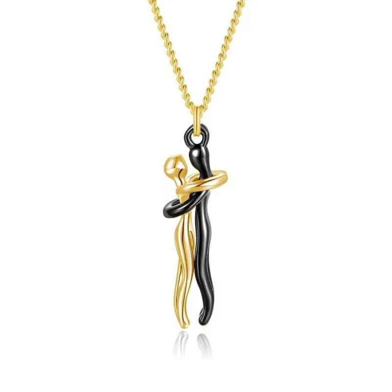 Hugging Necklace Jewelry - Choker Hug Pendant & Chain - Unisex - Couples