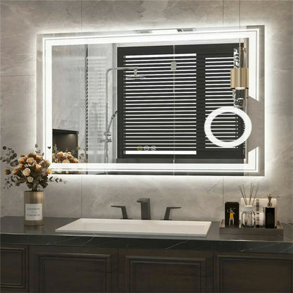 LUVODI LED Mirror Bathroom Wall Mounted Magnifying Mirror - For Washroom, Shower, Vanity, Makeup or Shaving Mirrors