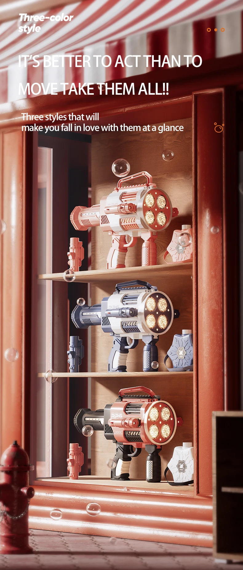 Rechargeable Automatic Bubble Machine Gun, No Drip With Colorful Lights, 10K+ Bubbles