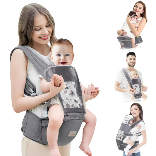Baby Carrier - Newborn to Toddler - Toddler Carrier with Hood - All Seasons & All Position - Baby Hip Carrier