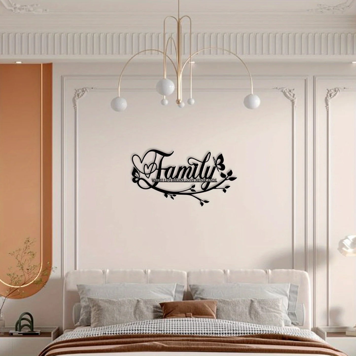 Home Decor, Wall Metal Home Sign, Black Wall Art Flower Letter Sign, Metal Happy Wall Art, for Home Wall Decorations