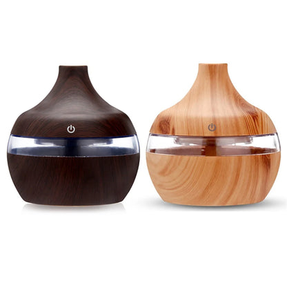 300mL Aroma Essential Oil Diffuser - Wood Grain - Desktop - Air Humidifier - Aromatherapy Purifier - Mist Maker