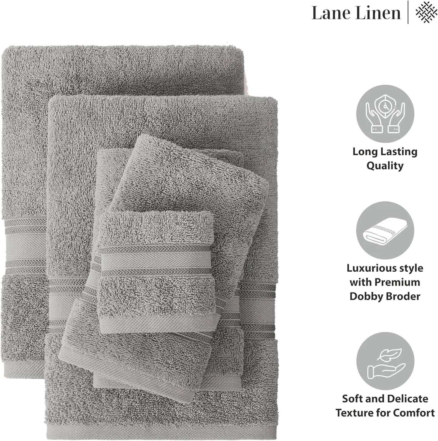 100% Cotton Soft 18 Piece Bath Towel Set - Quick Dry - Highly Absorbent Shower Towels