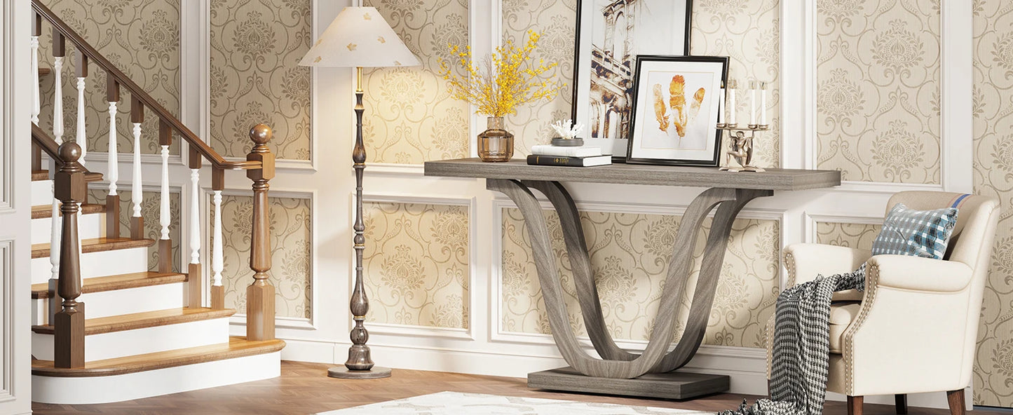 Tribesigns Farmhouse Console Table - 55 Inch Wood Sofa Table - Entryway Table - Industrial Rustic Narrow Hallway Tables