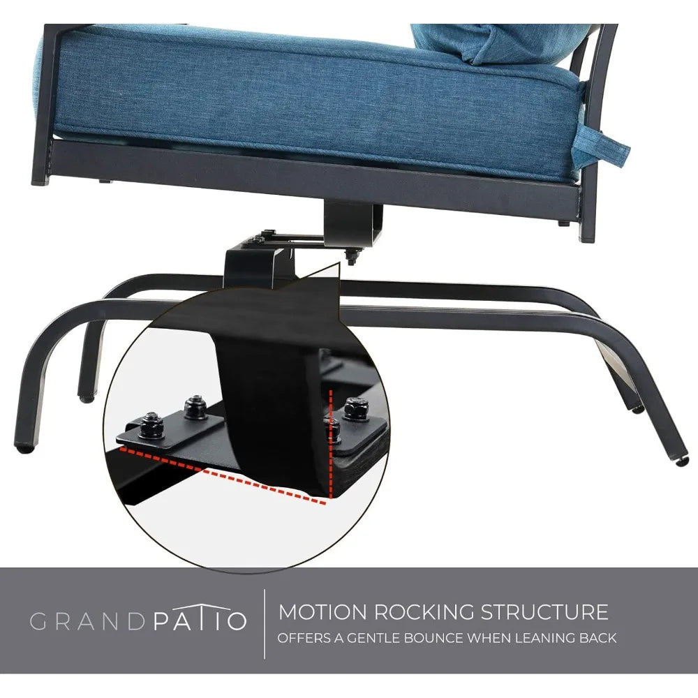 Patio Outdoor Furniture Set - Coffee Table, Patio Rocking Chairs with 3 Color To Choose