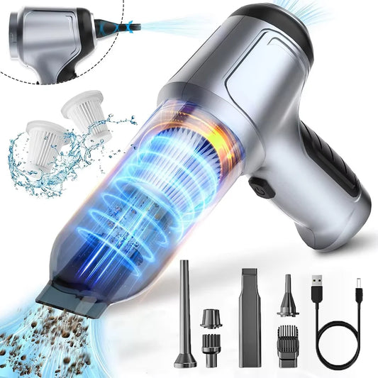New Mini Portable Car Vacuum Cleaner - Powerful Handheld Wireless Cleaner with One Click Dust Removal