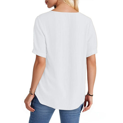 Ladies Summer Hollow Short-Sleeved Tops -Tops For Women, Summer Clothes