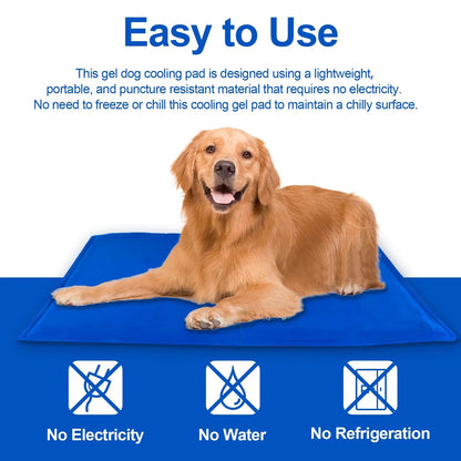 Pet Cooling Pad for Dogs & Cats - Pressure Activated Dog Cooling Pad - No Water or Refrigeration Required - Non-Toxic Gel