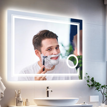 LUVODI LED Mirror Bathroom Wall Mounted Magnifying Mirror - For Washroom, Shower, Vanity, Makeup or Shaving Mirrors