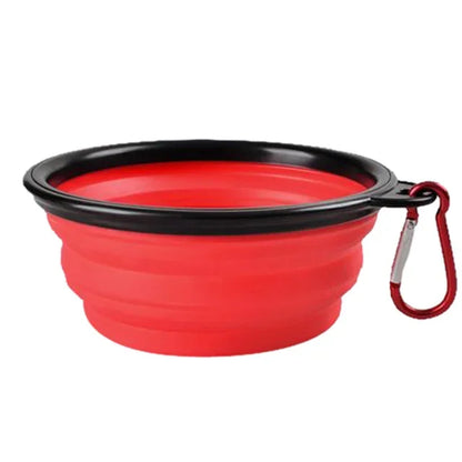 Collapsible Pet Silicone Dog Food & Water Bowl - Travel Portable Folding Pet Bowl
